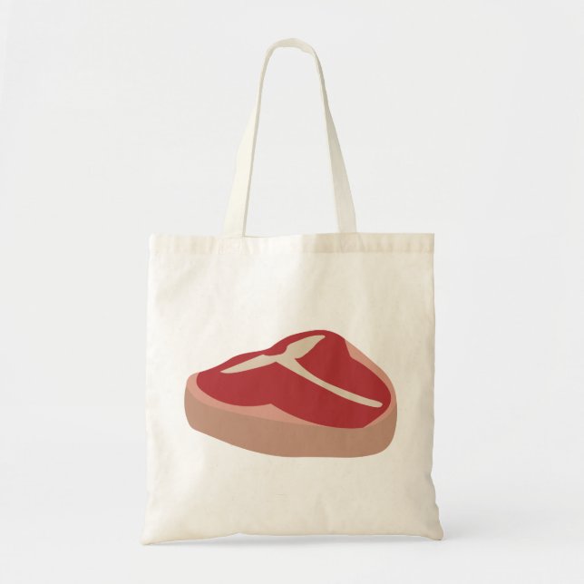 Tote Bag Viande Steak cru Protéine fraîche Porc Chop Beefst (Devant)