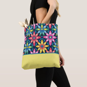 Tote Bag Vibe Mod Daisies vintages des années 60, Bloc de c