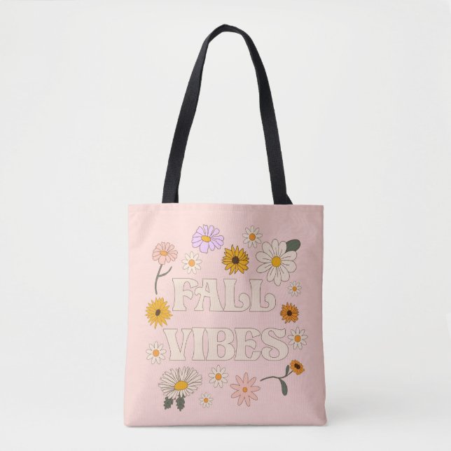Tote Bag Vibes de automne roses (Devant)