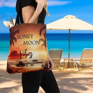 Tote Bag Vibes de lune de miel tropical coucher de soleil