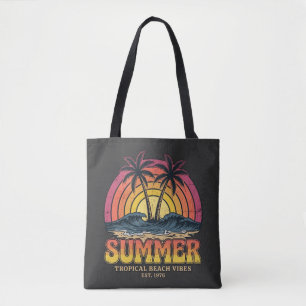 Tote Bag Vibes de plage tropicale - vacances de vacances d'