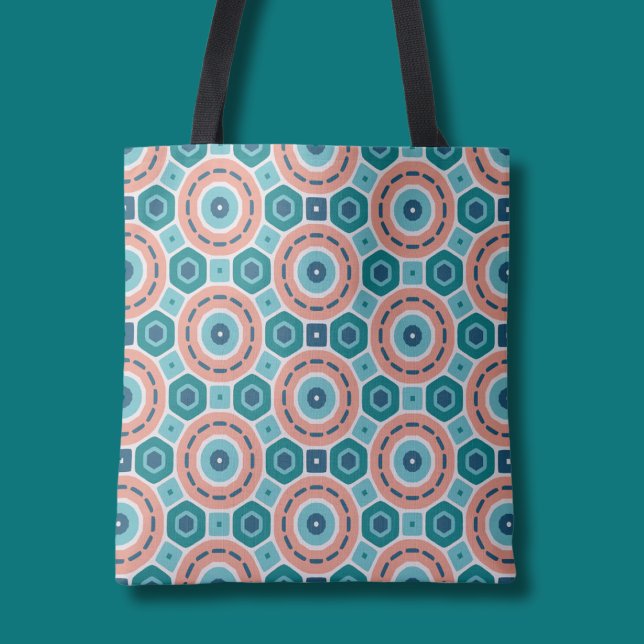 Tote Bag Vibes d'été méditerranéenne Motif géométrique (Créateur téléchargé)