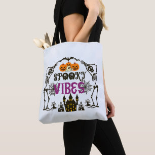 Tote Bag Vibes Éffrayant bleu clair Halloween