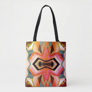 Tote Bag Vibes géométriques Vintages colorées