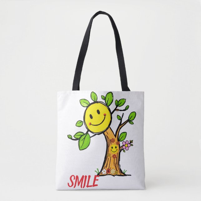 Tote Bag Vibes positives "Smile Tree" (Devant)