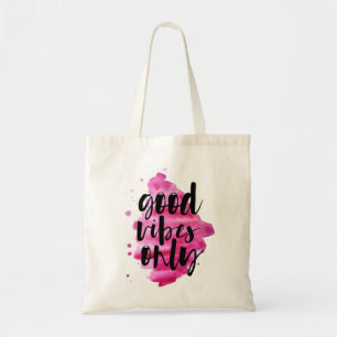 Tote Bag vibes rose chaud bon script de brosse uniquement