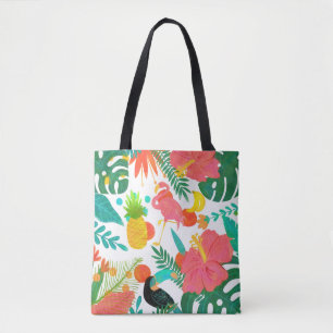 Tote Bag Vibes Tropicales Feuilles Florales Été Chic