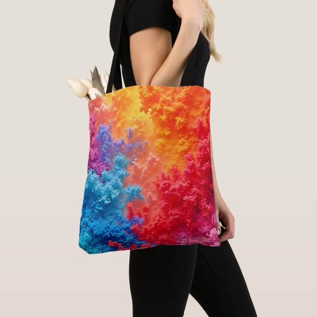 Tote Bag Vibrant Abstract Cloud Hues (De près)