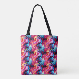 Tote Bag Vibrant Abstract Fluid Art Wrapping Paper