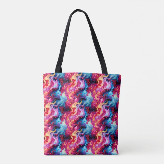 Tote Bag Vibrant Abstract Fluid Art Wrapping Paper (Dos)