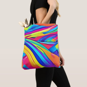 Tote Bag Vibrant Abstrait Color Wave Art