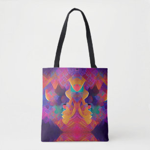 Tote Bag Vibrant multicolore belle fuchsia jaune violet