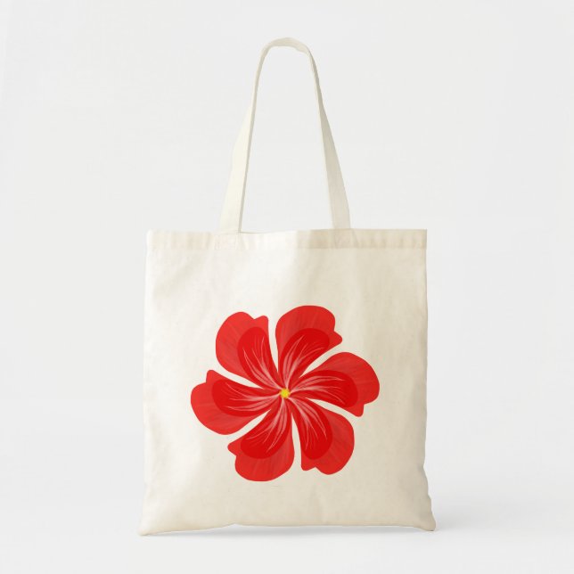 Tote Bag Vibrant Red Petal Bloom - Minimalist Floral Art (Devant)