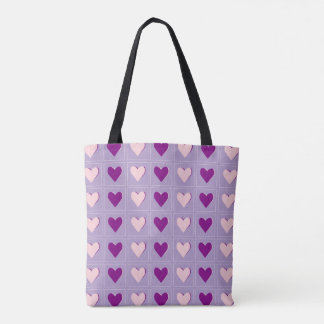 Tote Bag Vibrant violet en forme de coeur