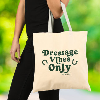 Tote Bag Vibrations de Dressage Équestre Rétro
