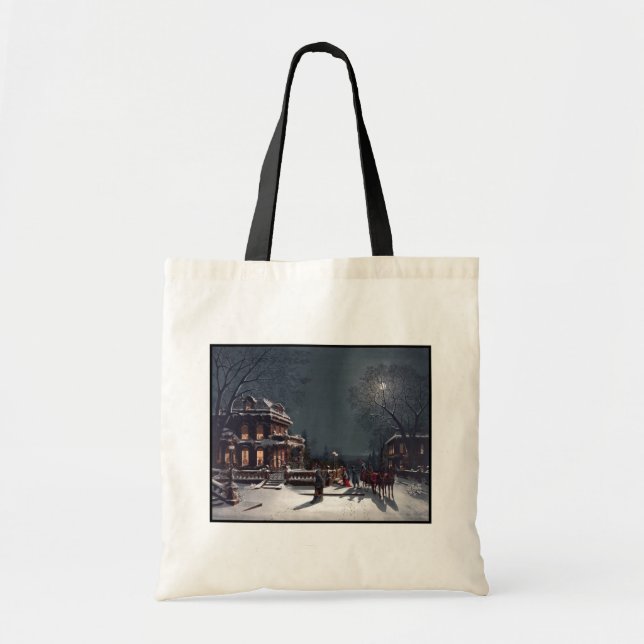 Tote Bag Victorienne Noël Soirée d'hiver Carrières d'hiver (Devant)