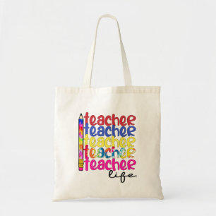 Tote Bag Vie de l'enseignant Motif répété - Éducateur éléga
