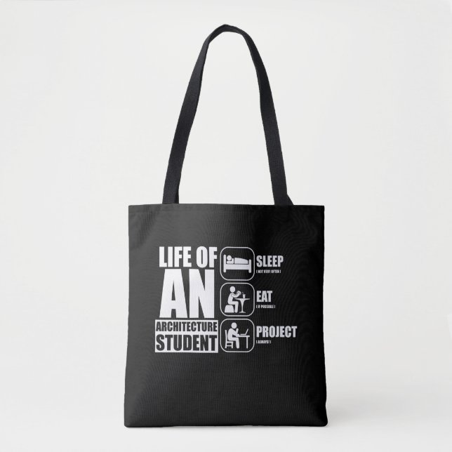 Tote Bag Vie D'Un Étudiant En Architecture Projet De Dîner (Devant)