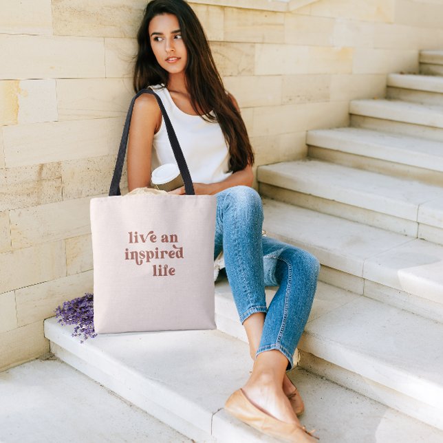 Tote Bag Vie en direct et inspiré en Terracotta Blush (Créateur téléchargé)