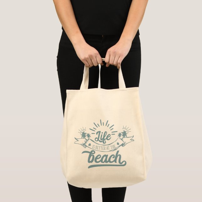 Tote Bag Vie meilleure à la plage (Devant (produit))
