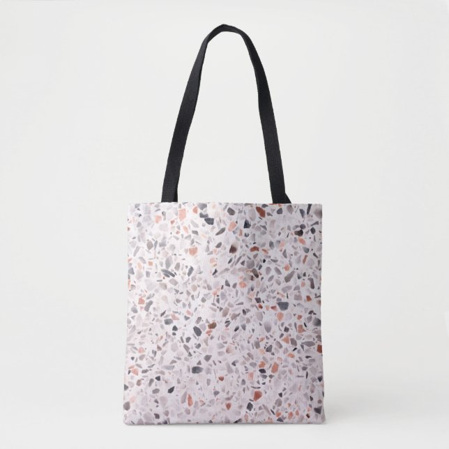 Tote Bag Vieille texture terrazzo, motif d'hamper. (Devant)