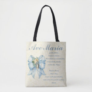 Tote Bag Vierge catholique Marie Ave Maria Bébé Jésus Flora