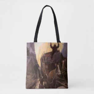 Tote Bag Vieux Cowboys, Hold Up dans le Canyon par NC Wyeth