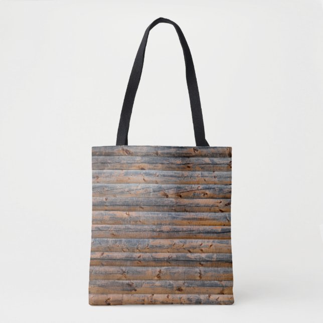Tote Bag Vieux mur de planches en bois avec fissures. Poutr (Devant)