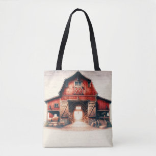 Tote Bag Vieux Red Grange rustique Pays