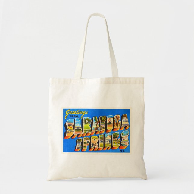 Tote Bag Vieux souvenir de voyage de Saratoga Springs New (Devant)