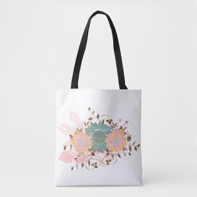Tote Bag Vigne en pastel chic de tournesol de Boho (Devant)
