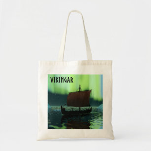 Tote Bag Viking Navire Et Lumières Du Nord