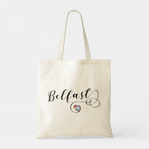 Tote Bag Ville de Belfast Drapeau dans le coeur