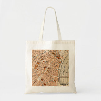 Tote Bag Ville de Bordeaux France Carte Vintage