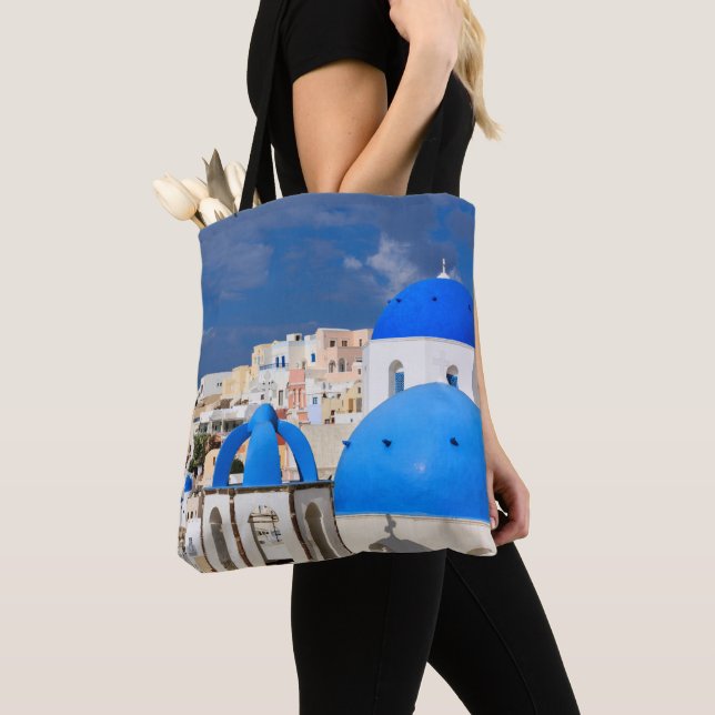 Tote Bag Ville de Santorin, Grèce (De près)