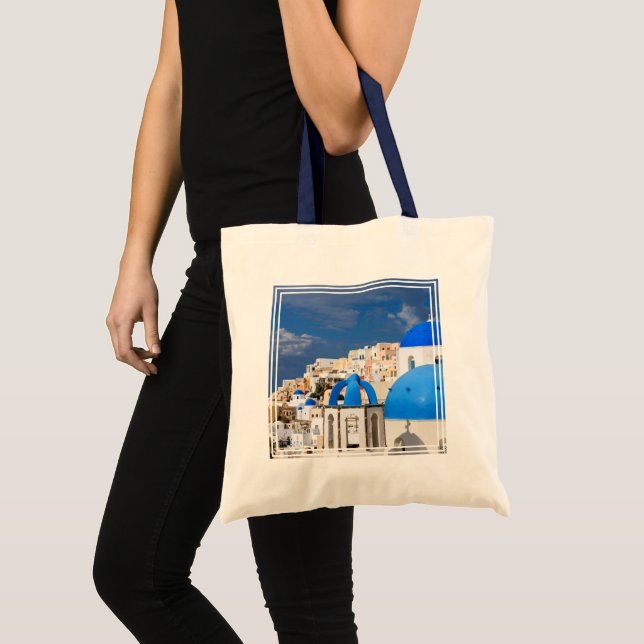 Tote Bag Ville de Santorin, Grèce (Devant (produit))