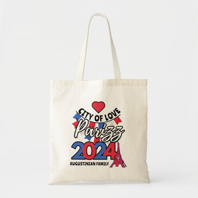 TOTE BAG VILLE PERSONNALISÉE DE LOVE PARIS PARIZZ 2024 (Devant)