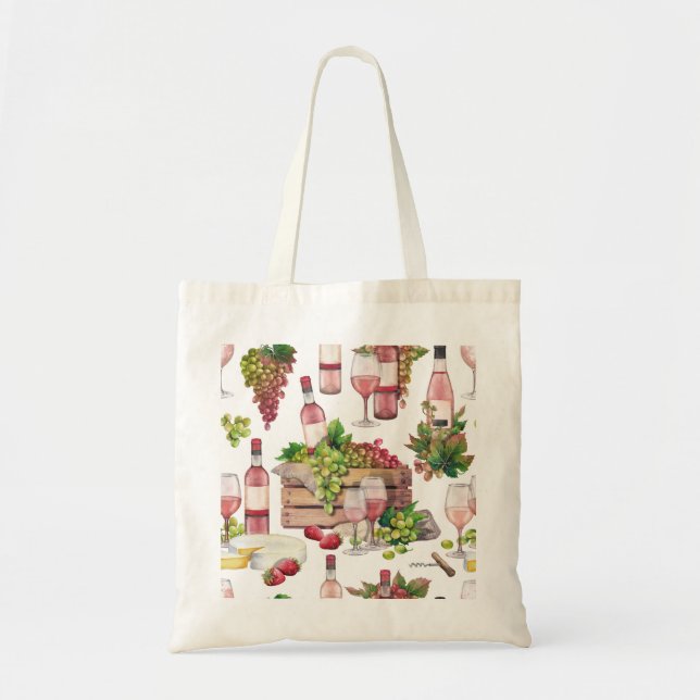 Tote Bag Vin aquarelle (Devant)