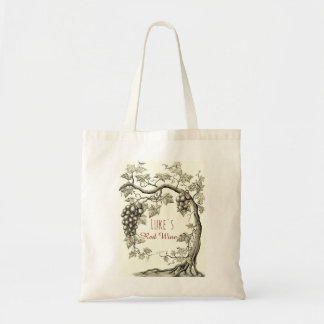 Tote Bag Vin de raisin personnalisé Arbre à vin rouge