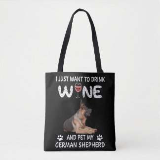 Tote Bag Vin Et Animal De Compagnie Mon Berger Allemand