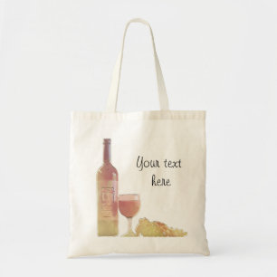 Tote Bag Vin rosé fait sur commande avec des raisins