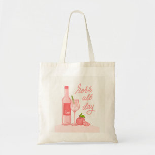 Tote Bag Vin rose toute la journée