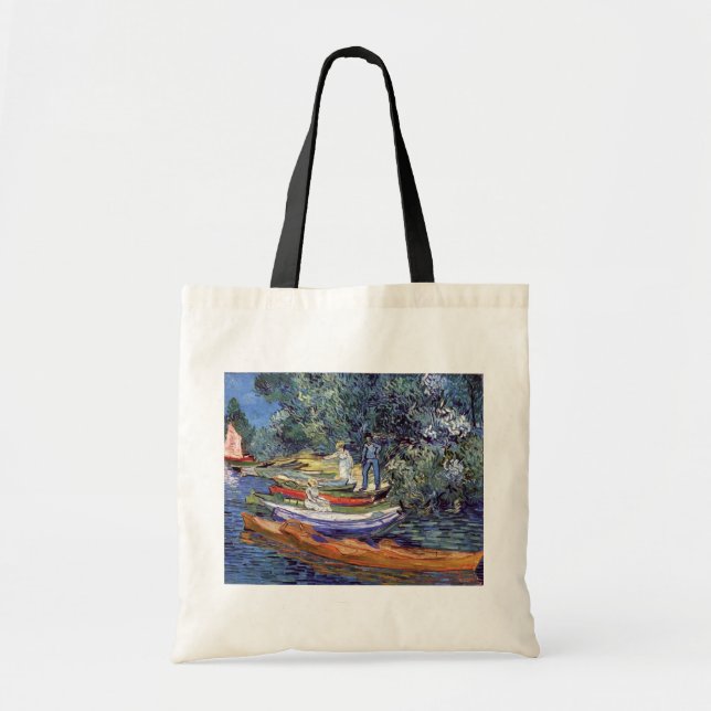 Tote Bag Vincent Van Gogh - Bateaux D'Aiguillage Sur Les Ba (Devant)