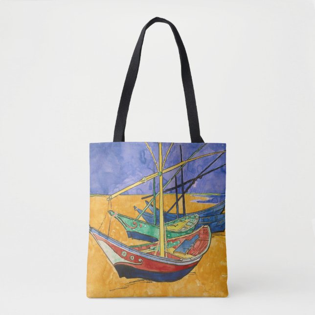 Tote Bag Vincent van Gogh - Bateaux de pêche sur la plage (Devant)