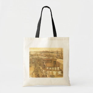 Tote Bag Vincent van Gogh - Cour de charpentier et lessive