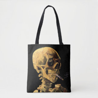 Tote Bag Vincent Van Gogh - Crâne avec cigarette allumée
