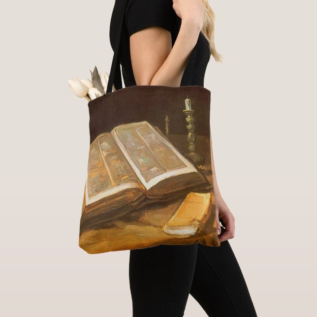 Tote Bag Vincent van Gogh - La vie morte avec la Bible (De près)