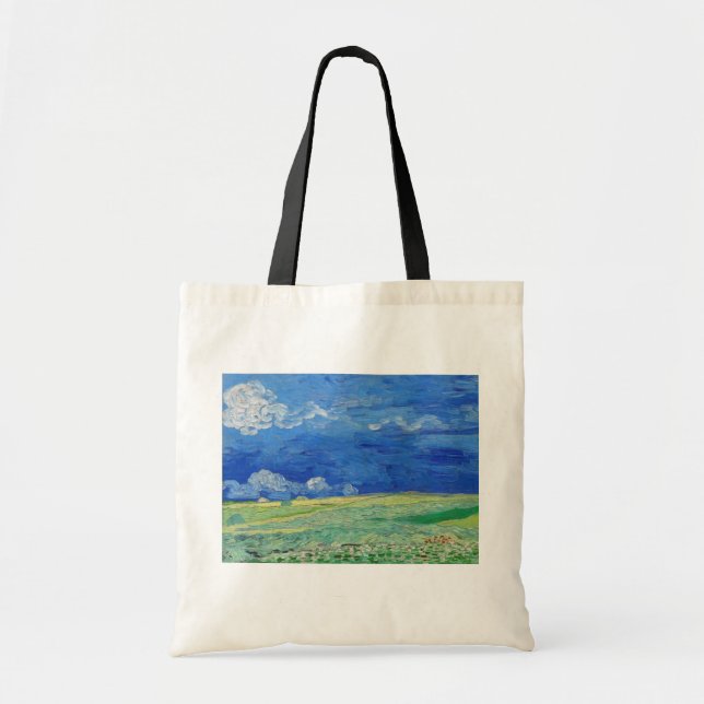 Tote Bag Vincent van Gogh - Les champs de roues sous Thunde (Devant)