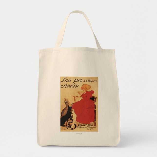 Tote Bag Vingeanne Milk Girl avec chats (Devant)