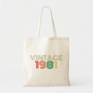 Tote Bag Vintage 1981, 40e anniversaire, 40e anniversaire c